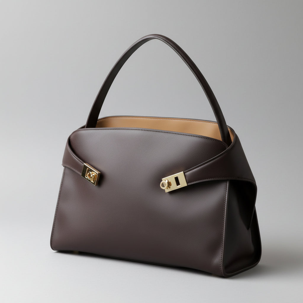 Sac cabas en cuir premium à fermoir B