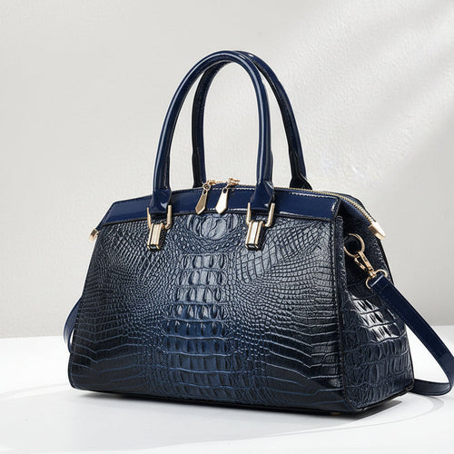 Sac à main en cuir verni façon croco