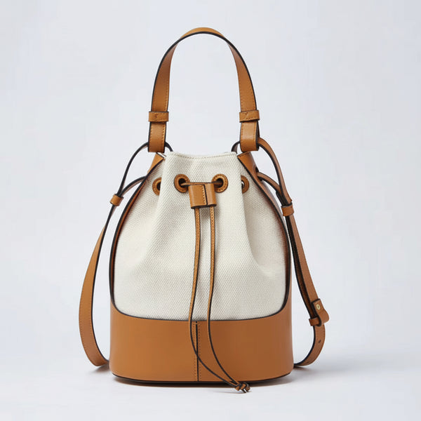 Sac seau élégant en cuir à cordon de serrage