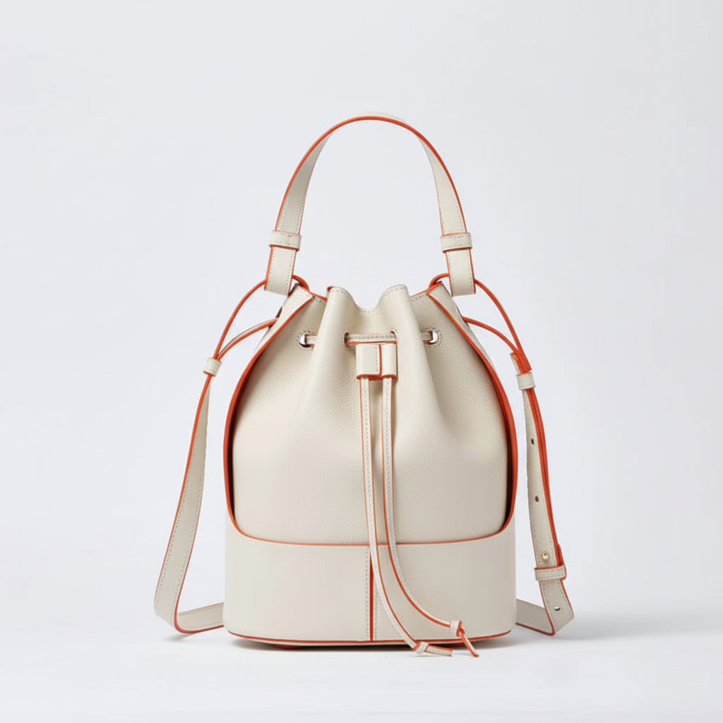 Sac seau élégant en cuir à cordon de serrage