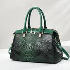 Sac à main en cuir verni façon croco