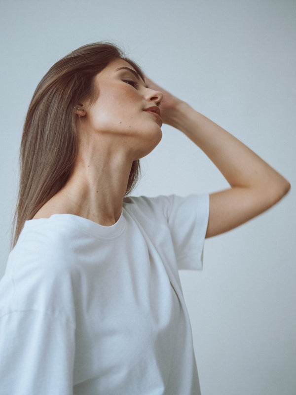 Relaxed V-Neck T-Shirt in White