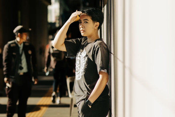 Soft Ribbed Crew Neck T-Shirt in Off White