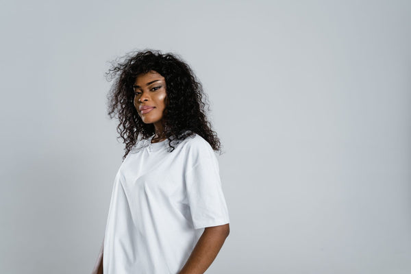 Ribbed Henley Neck Long Sleeve T-Shirt in Off White